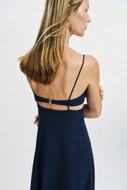 Robe midi à bretelles à découpes