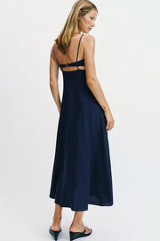 Robe midi à bretelles à découpes
