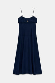 Robe midi à bretelles à découpes