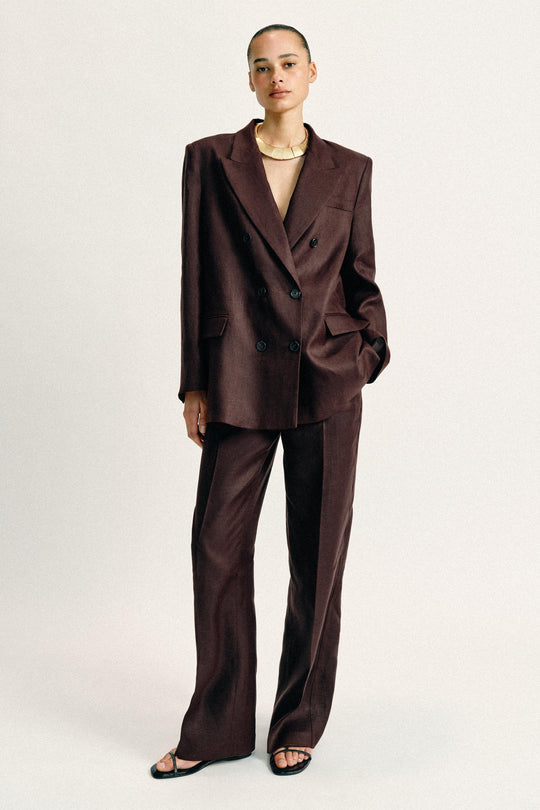 Pantalon droit 100 % lin