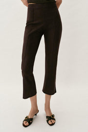 Pantalon mini coupe évasée en lin