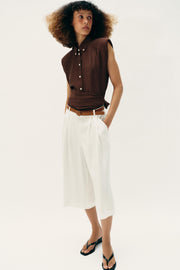Bermuda long avec ceinture