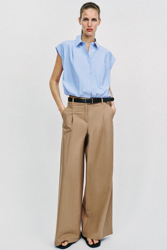 Pantalon large avec ceinture
