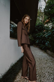 Pantalon slim satiné