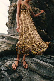 Robe midi brodée ajourée à découpes