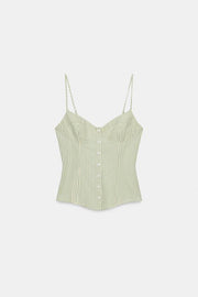 Top corset à bretelles à rayures