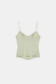 Top corset à bretelles à rayures