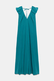 Robe longue à épaules marquées