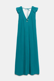 Robe longue à épaules marquées