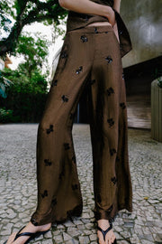 Pantalon large à sequins
