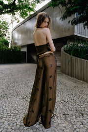 Pantalon large à sequins