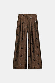 Pantalon large à sequins