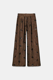 Pantalon large à sequins