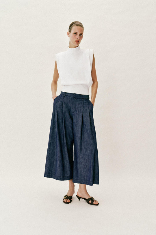 Pantalon-culotte à pinces