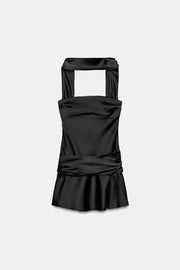 Robe satinée effet foulard
