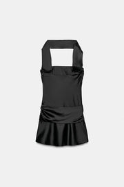 Robe satinée effet foulard