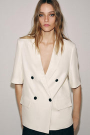 Blazer en lin à manches courtes ZW Collection