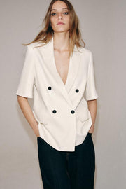 Blazer en lin à manches courtes ZW Collection