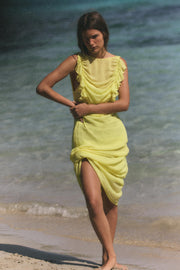 Robe longue en georgette