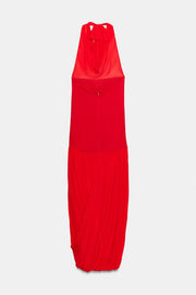 Robe dos-nu contrastée à volume