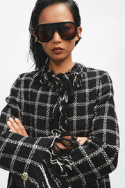 Veste à carreaux et franges ZW Collection