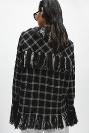 Veste à carreaux et franges ZW Collection