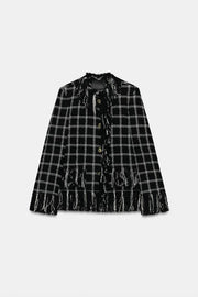 Veste à carreaux et franges ZW Collection