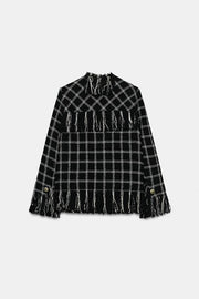 Veste à carreaux et franges ZW Collection
