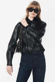 Veste effet cuir peplum The Item Woman