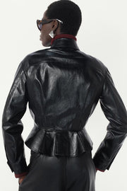 Veste effet cuir peplum The Item Woman