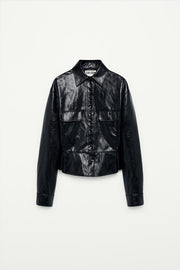 Veste effet cuir peplum The Item Woman