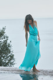 Robe midi dos-nu contrastée