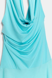 Robe midi dos-nu contrastée