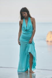 Robe midi dos-nu contrastée