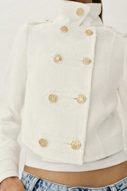 Veste croisée à bouton doré