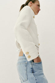 Veste croisée à bouton doré