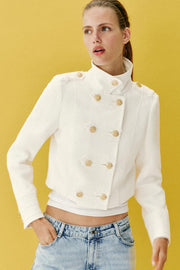Veste croisée à bouton doré