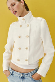 Veste croisée à bouton doré