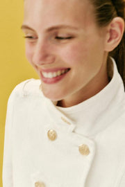 Veste croisée à bouton doré