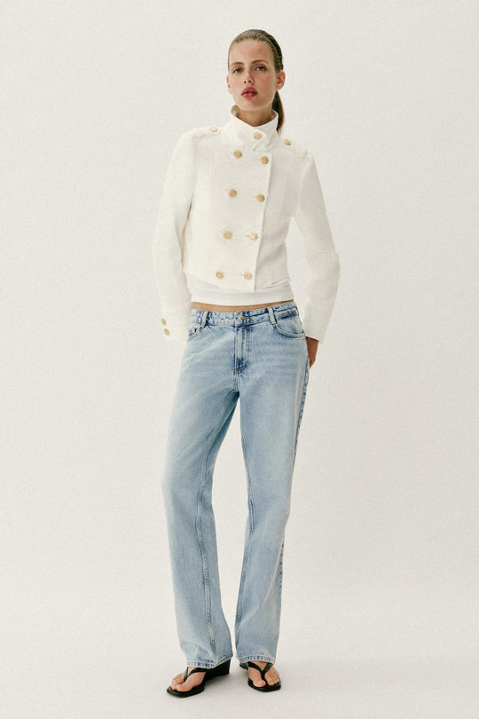 Veste croisée à bouton doré
