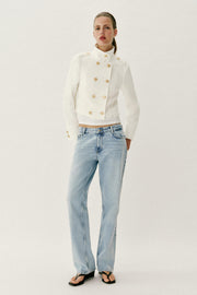 Veste croisée à bouton doré