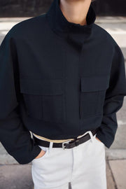 Veste courte à col montant