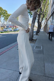 Pantalon droit taille mi-haute