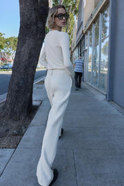 Pantalon droit taille mi-haute