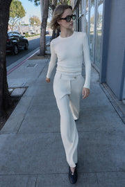 Pantalon droit taille mi-haute