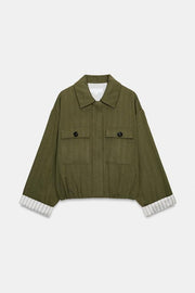Veste courte à manches retroussées