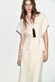 Gilet en maille avec ceinture