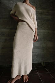 Jupe midi en maille