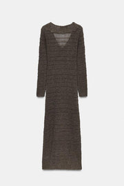 Robe à volants en maille pointelle