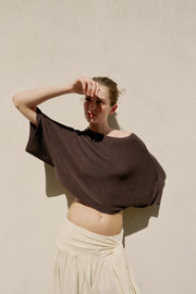 Pull cape court en maille